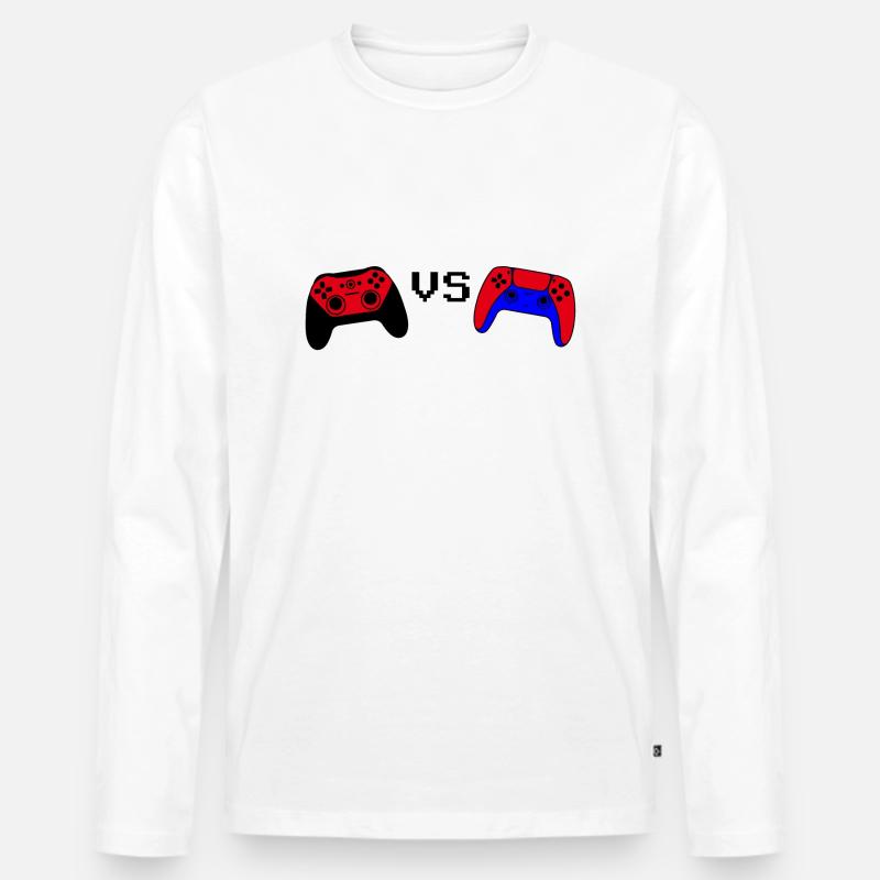 Controller VS - Männer Premium Bio Langarmshirt - Weiß