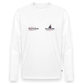 8TravemündeNauticRacesSettingSail - Männer Premium Bio Langarmshirt - Weiß - Vorne - Nico (187cm)