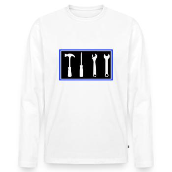 tool - Men's Premium Organic Long Sleeve Shirt - white - Front - Nico (187cm)