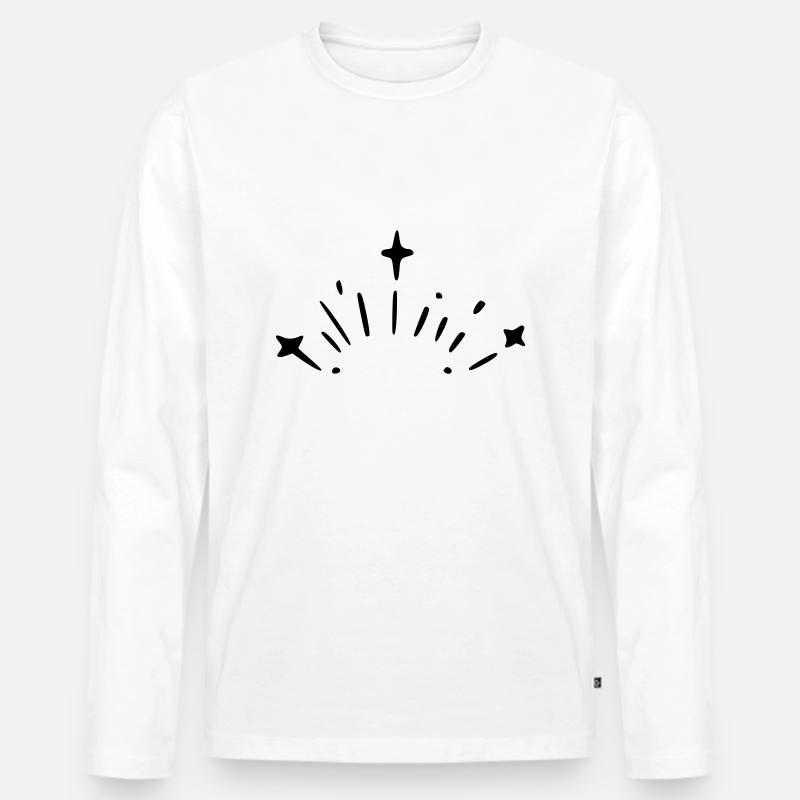 Sterne Explosion - Männer Premium Bio Langarmshirt - Weiß
