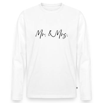 Mr & Mrs Hochzeitspaar Verlobung - Männer Premium Bio Langarmshirt - Weiß - Vorne - Nico (187cm)