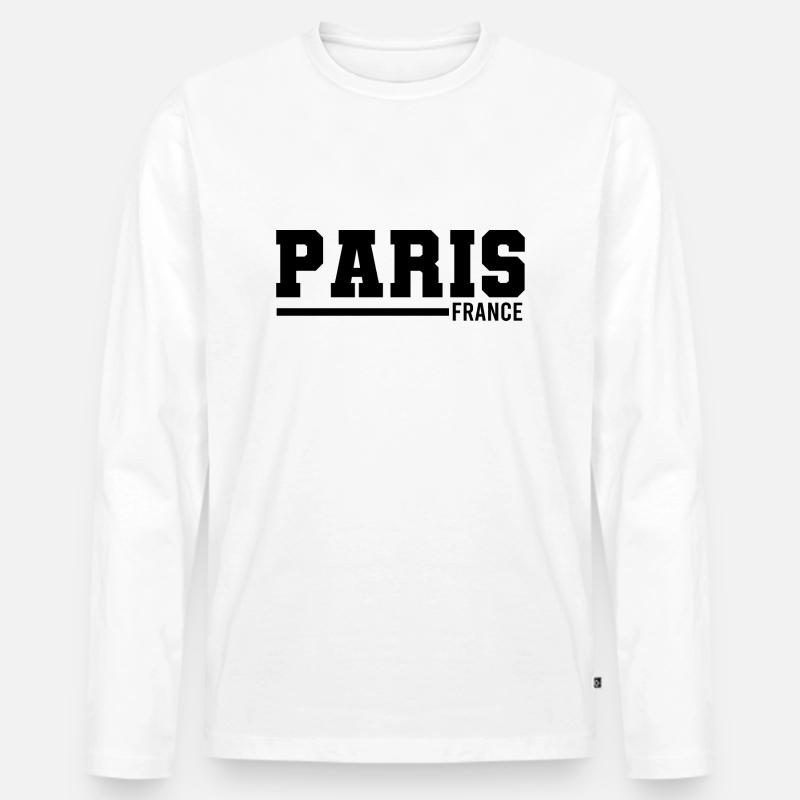 Paris | Frankreich - Männer Premium Bio Langarmshirt - Weiß