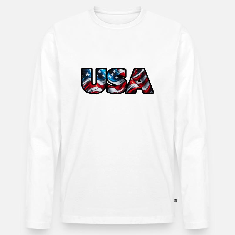 My Design - Männer Premium Bio Langarmshirt - Weiß
