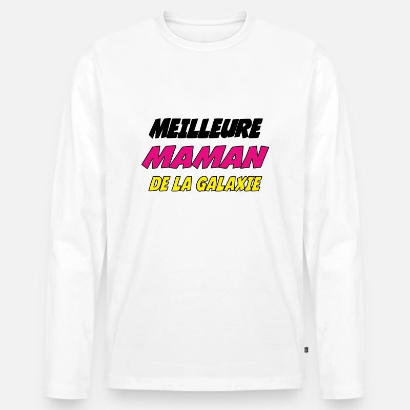 DIE BESTE MUTTER DER GALAXIE - Männer Premium Bio Langarmshirt - Weiß