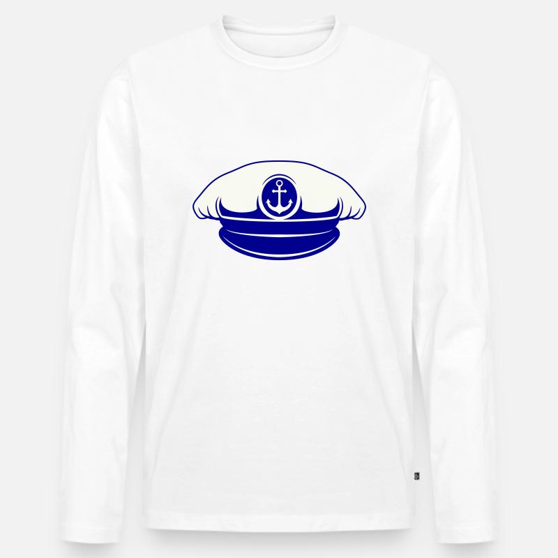 matrosen mütze - Männer Premium Bio Langarmshirt - Weiß