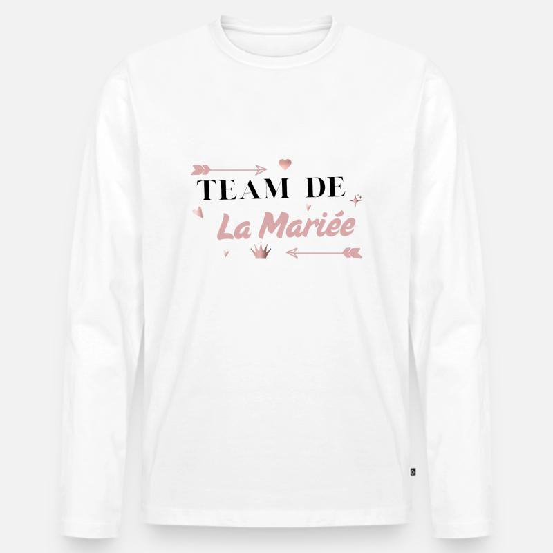 Pink Arrow Brautteam - Männer Premium Bio Langarmshirt - Weiß