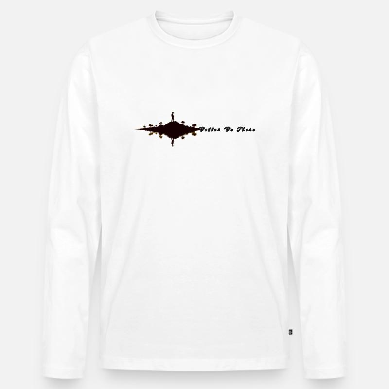 Besser dort sein - Männer Premium Bio Langarmshirt - Weiß
