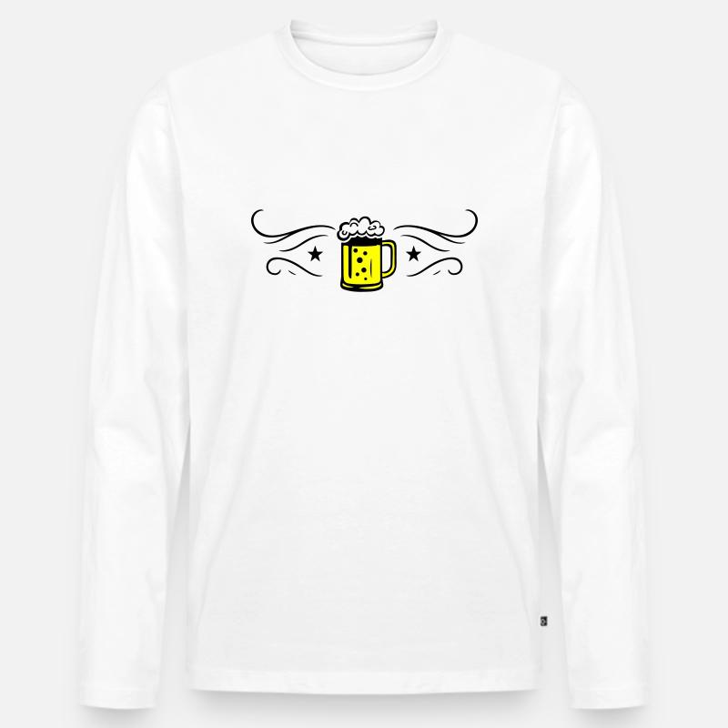 Bier Bierkrug Symbol - Männer Premium Bio Langarmshirt - Weiß