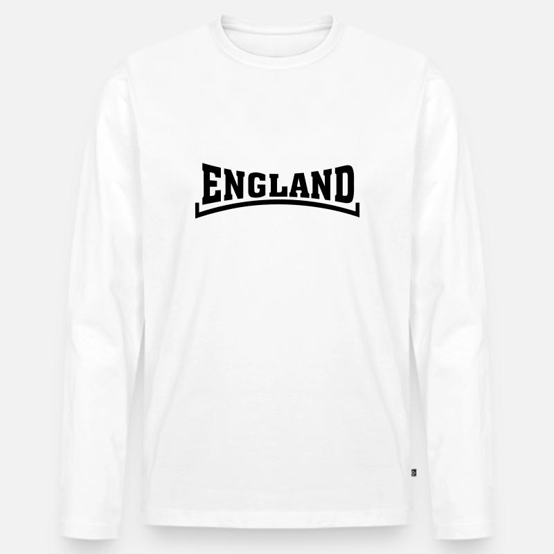 england - Männer Premium Bio Langarmshirt - Weiß