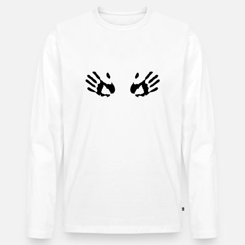 handabdrücke - Männer Premium Bio Langarmshirt - Weiß