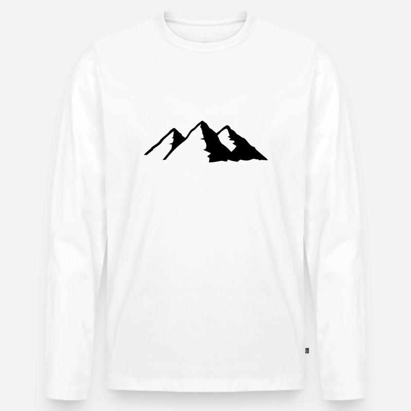Berg - Männer Premium Bio Langarmshirt - Weiß