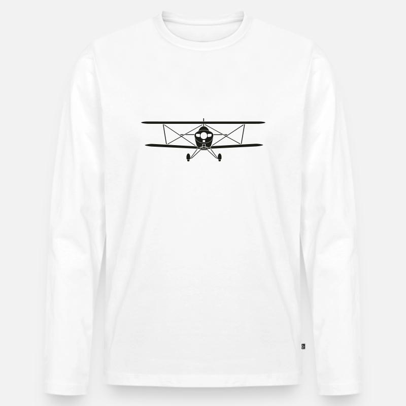 pitts_frontal - Männer Premium Bio Langarmshirt - Weiß