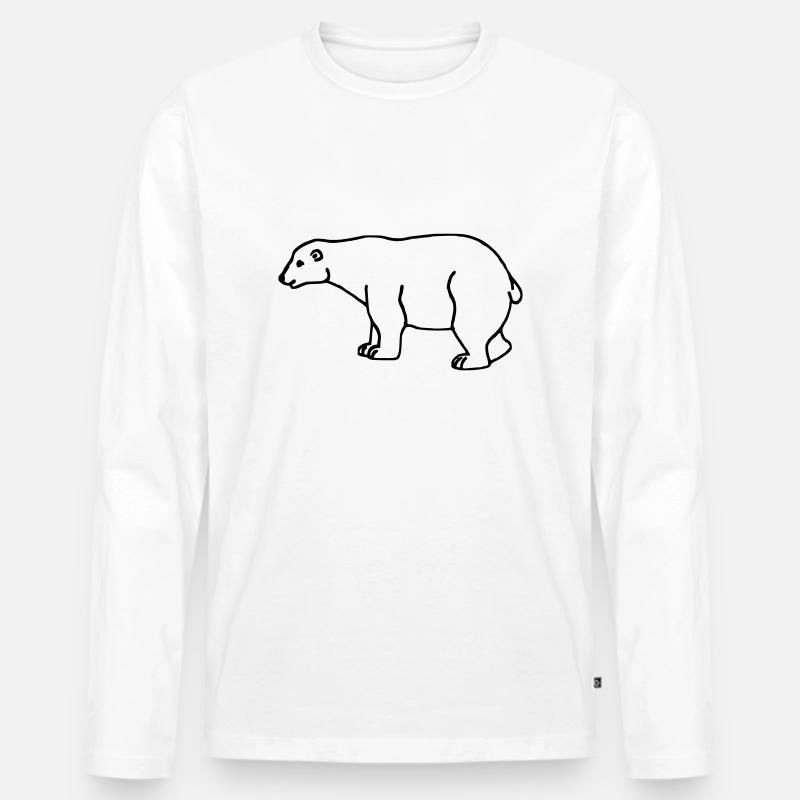 Eisbär - Männer Premium Bio Langarmshirt - Weiß