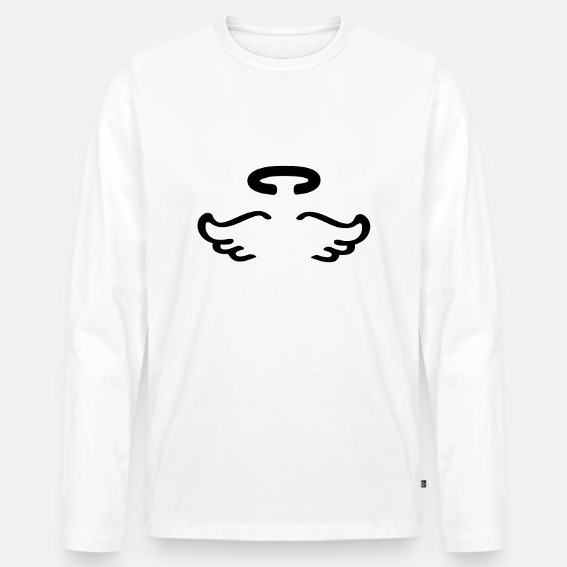 Engel Symbol - Männer Premium Bio Langarmshirt - Weiß