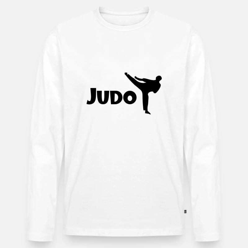judo - Männer Premium Bio Langarmshirt - Weiß