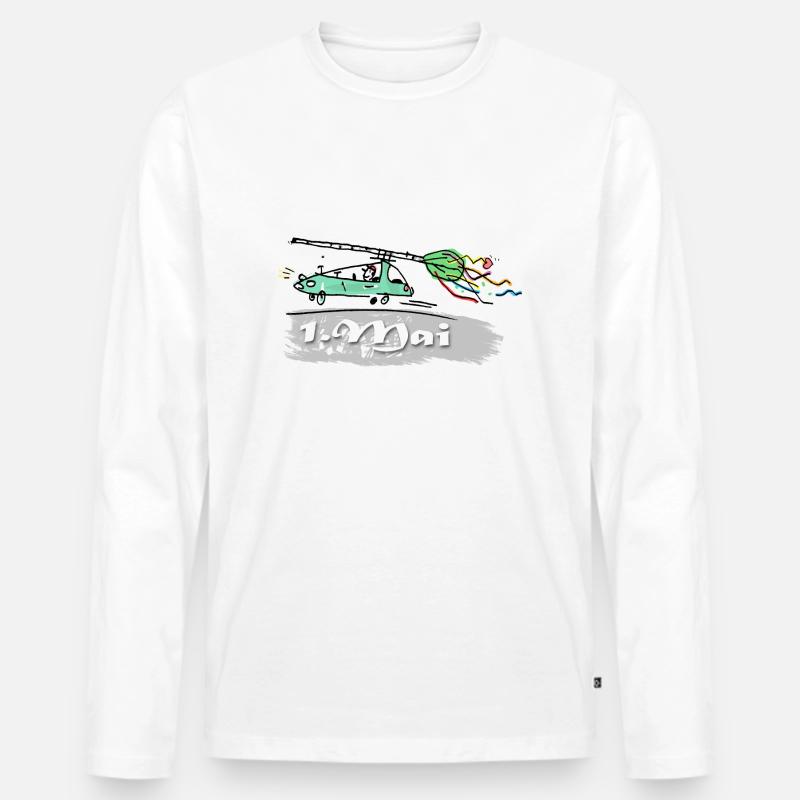 Erster Mai - Männer Premium Bio Langarmshirt - Weiß