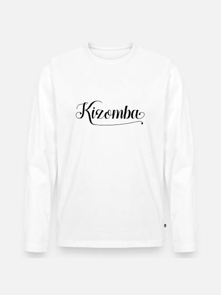 Kizomba Schrift 1a - Männer Premium Bio Langarmshirt - Weiß
