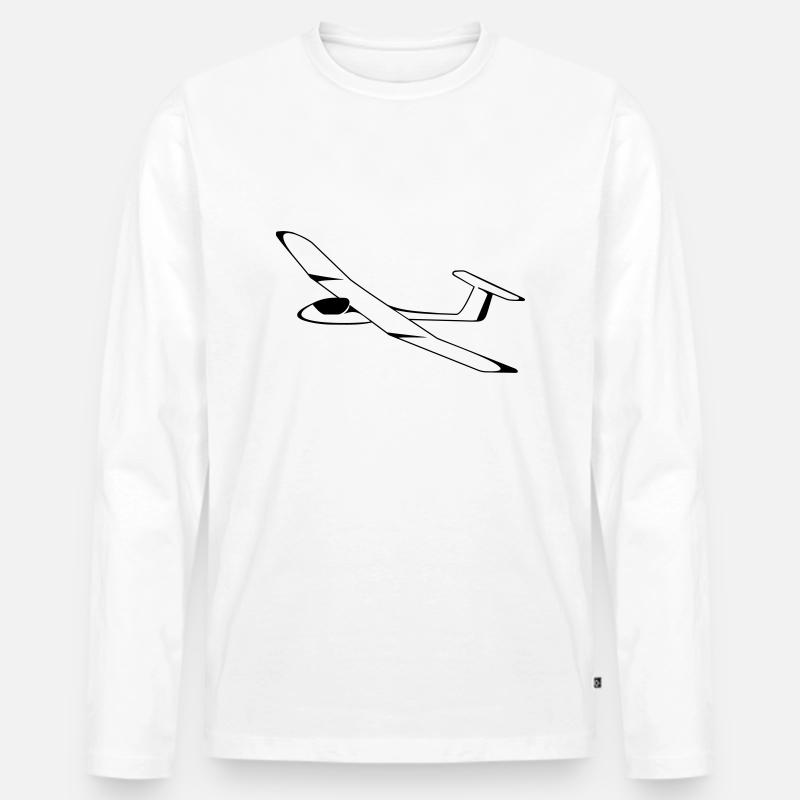 segelflugzeug - Männer Premium Bio Langarmshirt - Weiß