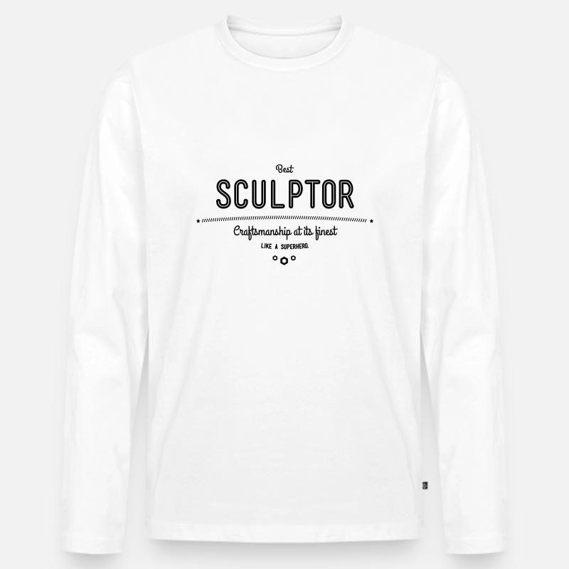 Bester Bildhauer - Handwerkskunst vom Feinsten - Männer Premium Bio Langarmshirt - Weiß