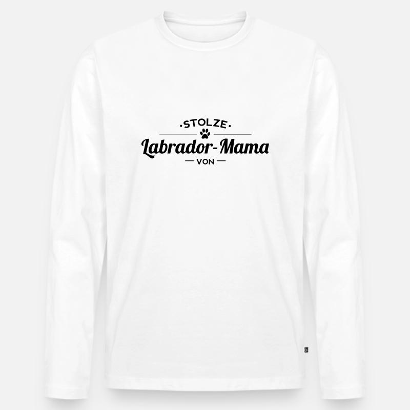 Labrador-Mama Wunschname - Männer Premium Bio Langarmshirt - Weiß