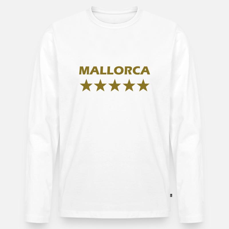 mallorca - Männer Premium Bio Langarmshirt - Weiß