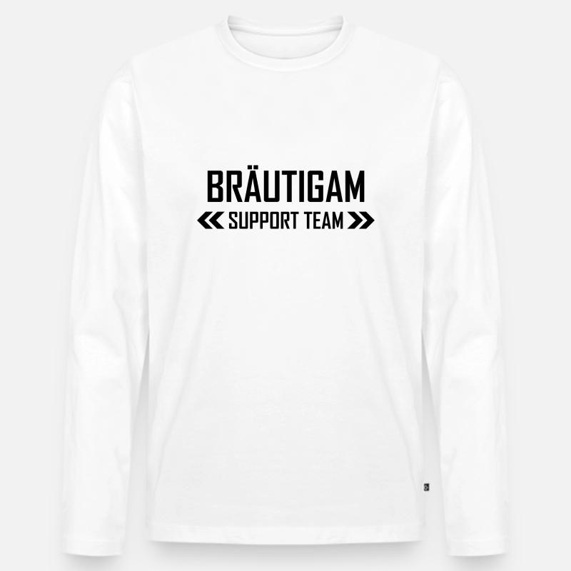 Bräutigam Support Team - Männer Premium Bio Langarmshirt - Weiß