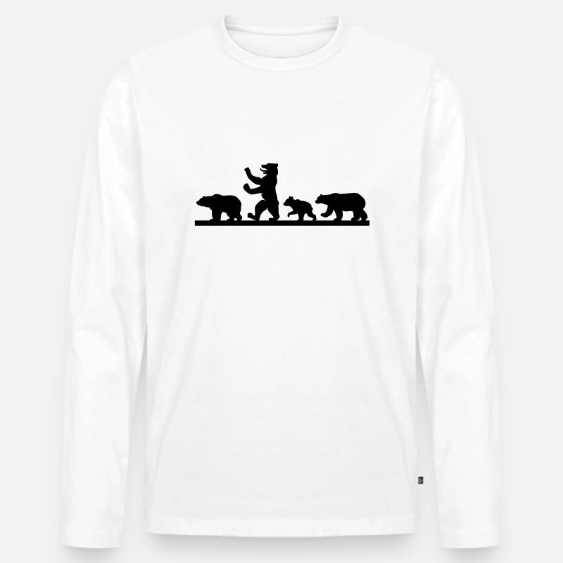 Bärlin - Männer Premium Bio Langarmshirt - Weiß