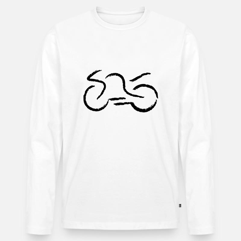 Motorrad 5 Strich - Männer Premium Bio Langarmshirt - Weiß