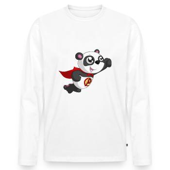 Panda super-héros - T-shirt manches longues Premium bio Homme - blanc - Devant - Nico (187cm)