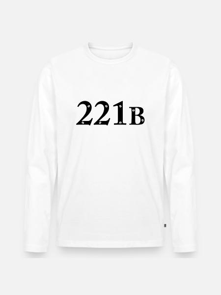 Sherlock Holmes - 221B - Männer Premium Bio Langarmshirt - Weiß