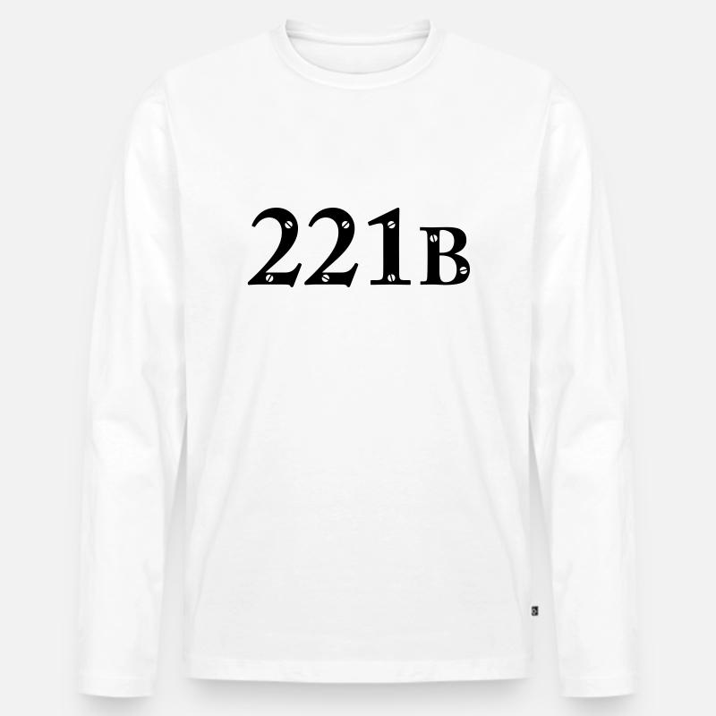 Sherlock Holmes - 221B - Männer Premium Bio Langarmshirt - Weiß