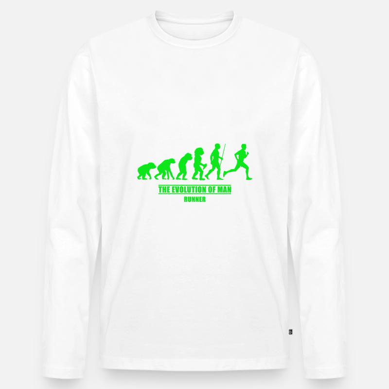 Läufer Evolution Läufer - Männer Premium Bio Langarmshirt - Weiß