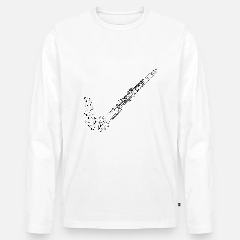 Klarinette - Männer Premium Bio Langarmshirt - Weiß