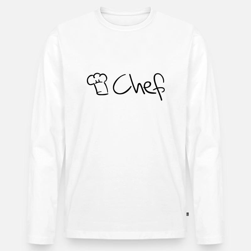 chef_koch___f1 - Männer Premium Bio Langarmshirt - Weiß