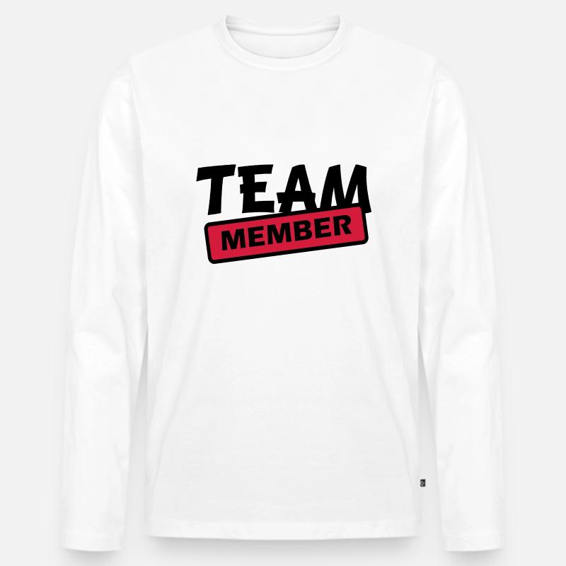 team member - Männer Premium Bio Langarmshirt - Weiß