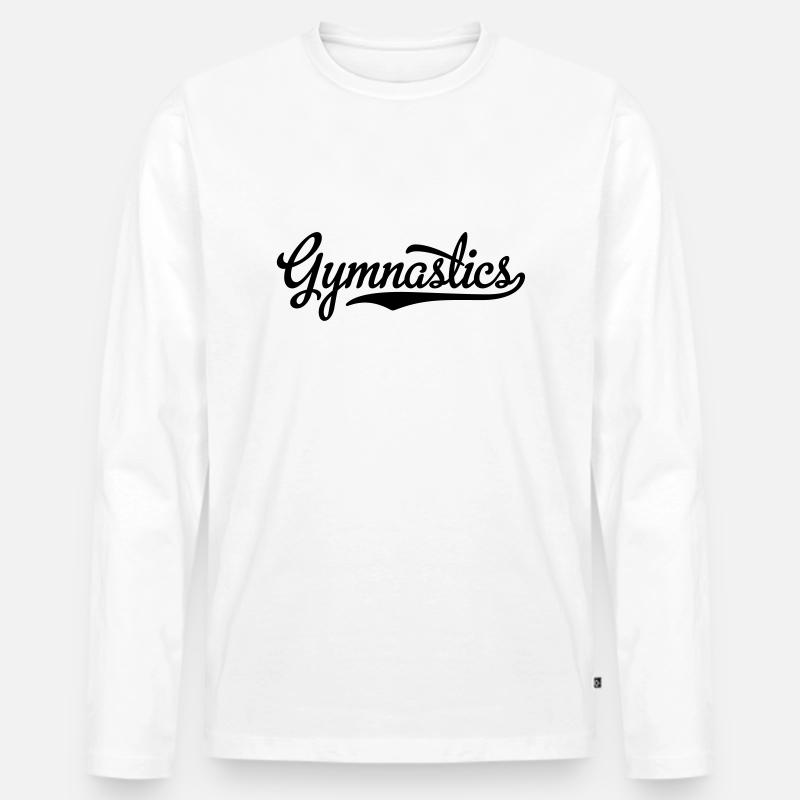 Gymnastik - Männer Premium Bio Langarmshirt - Weiß