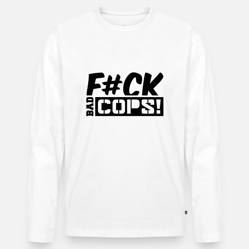 fck_bad_cops_cc1 - Männer Premium Bio Langarmshirt - Weiß
