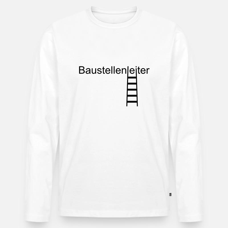 Baustellenleiter - Männer Premium Bio Langarmshirt - Weiß