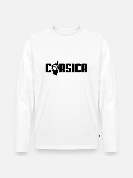 Korsika-Logo - Männer Premium Bio Langarmshirt - Weiß