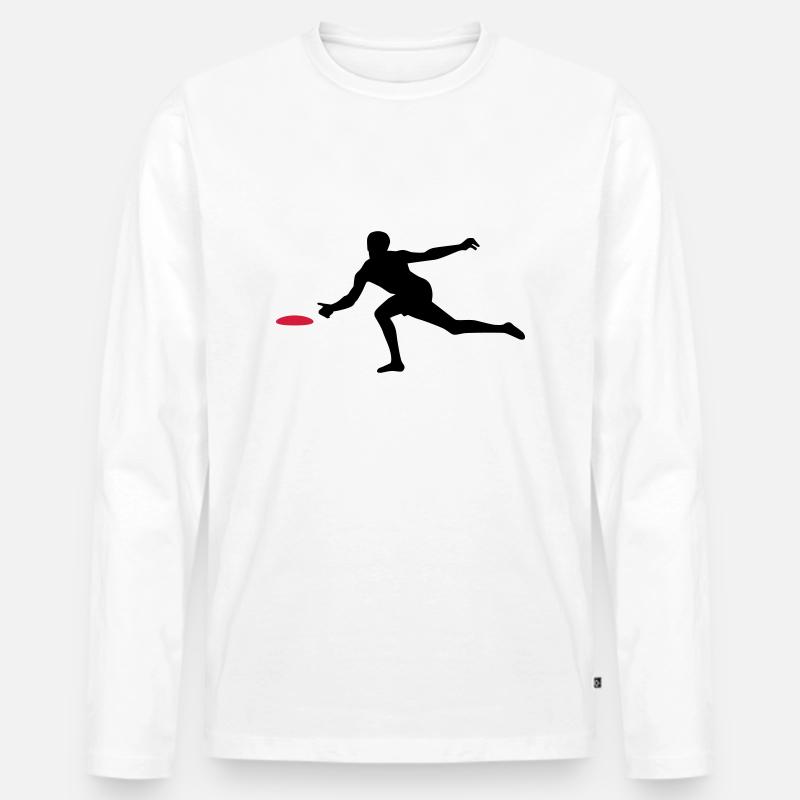 Discgolf - Männer Premium Bio Langarmshirt - Weiß