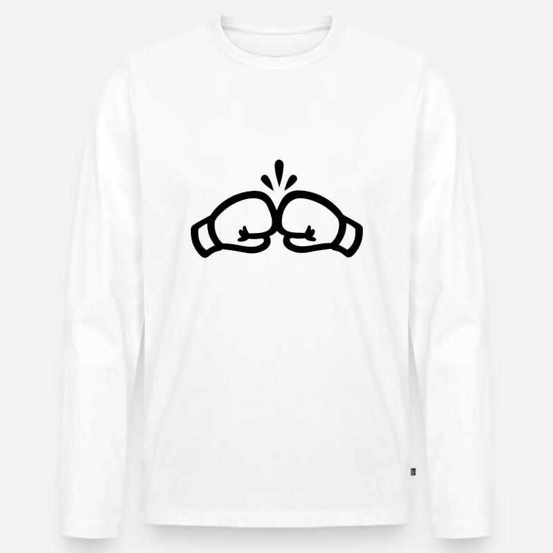 Boxen Boxhandschuhe - Männer Premium Bio Langarmshirt - Weiß