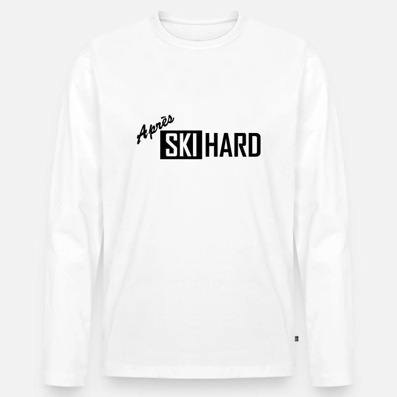apres ski hard - Männer Premium Bio Langarmshirt - Weiß