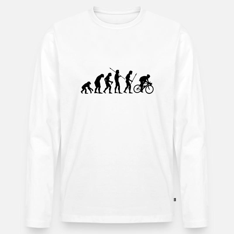 Biker evolution - Men's Premium Organic Long Sleeve Shirt - white