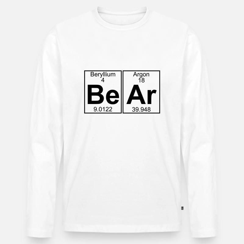 Be-Ar (bear) - Full - Männer Premium Bio Langarmshirt - Weiß