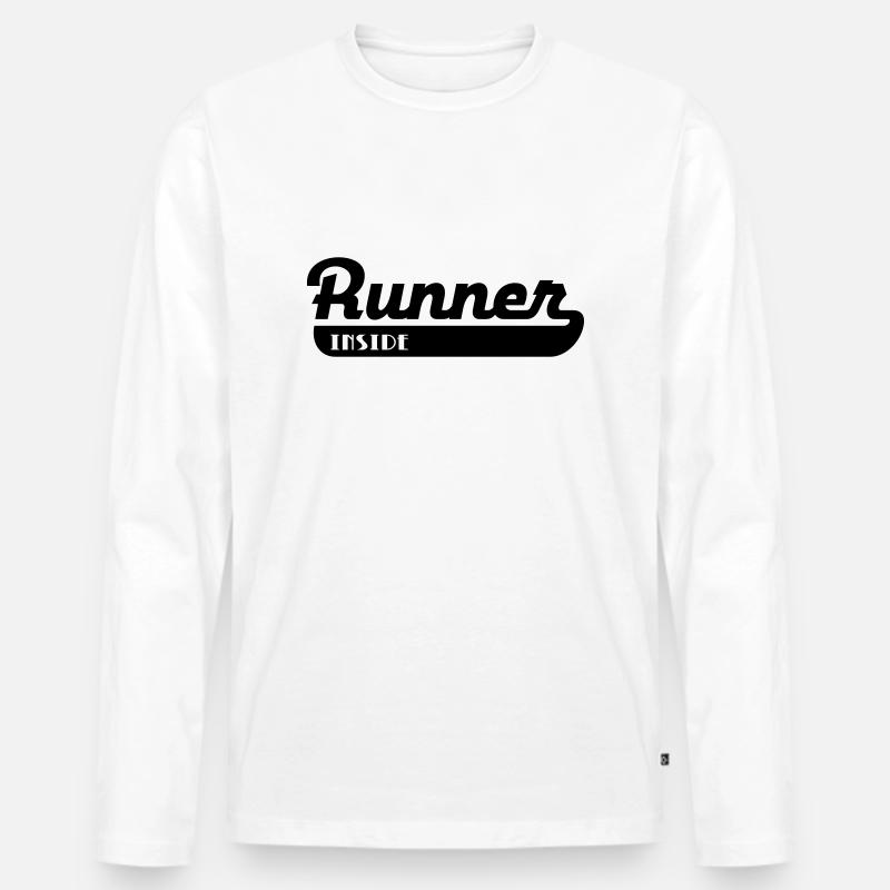 laufen - Männer Premium Bio Langarmshirt - Weiß