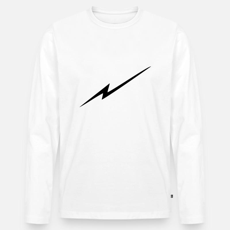 blitz - Männer Premium Bio Langarmshirt - Weiß