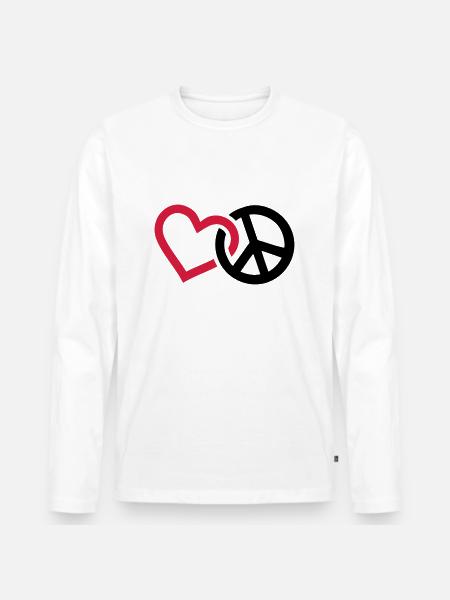 Peace - T-shirt manches longues Premium bio Homme - blanc