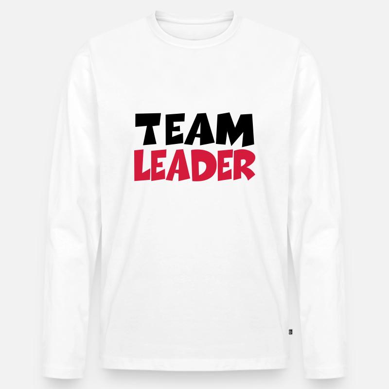 Team Leader - Männer Premium Bio Langarmshirt - Weiß