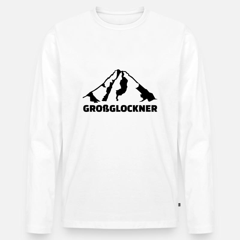 Großglockner - Männer Premium Bio Langarmshirt - Weiß