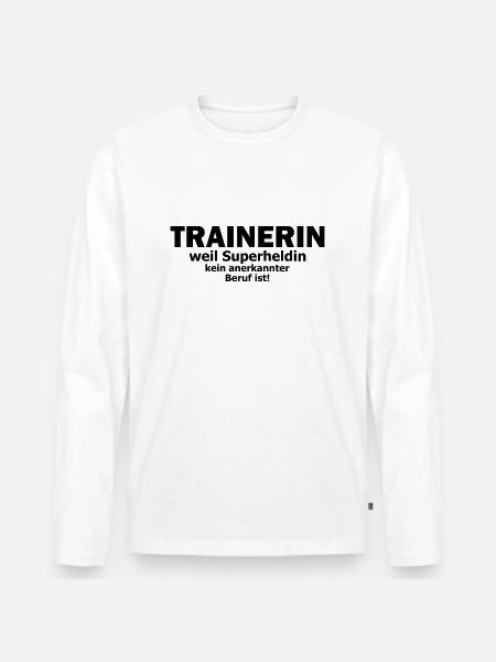 trainerin - Männer Premium Bio Langarmshirt - Weiß